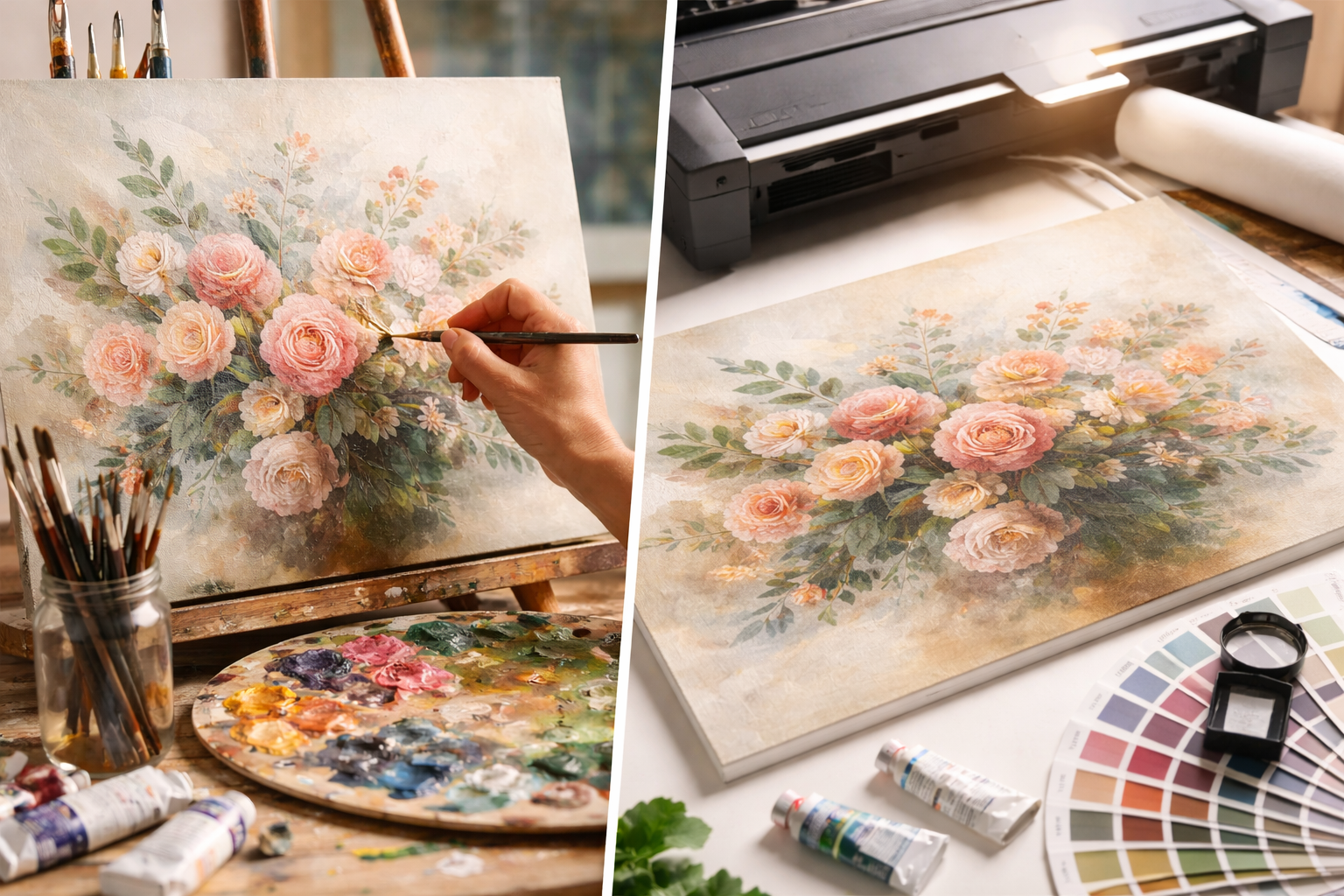 rankomis tapytas ar spausdintas paveikslas